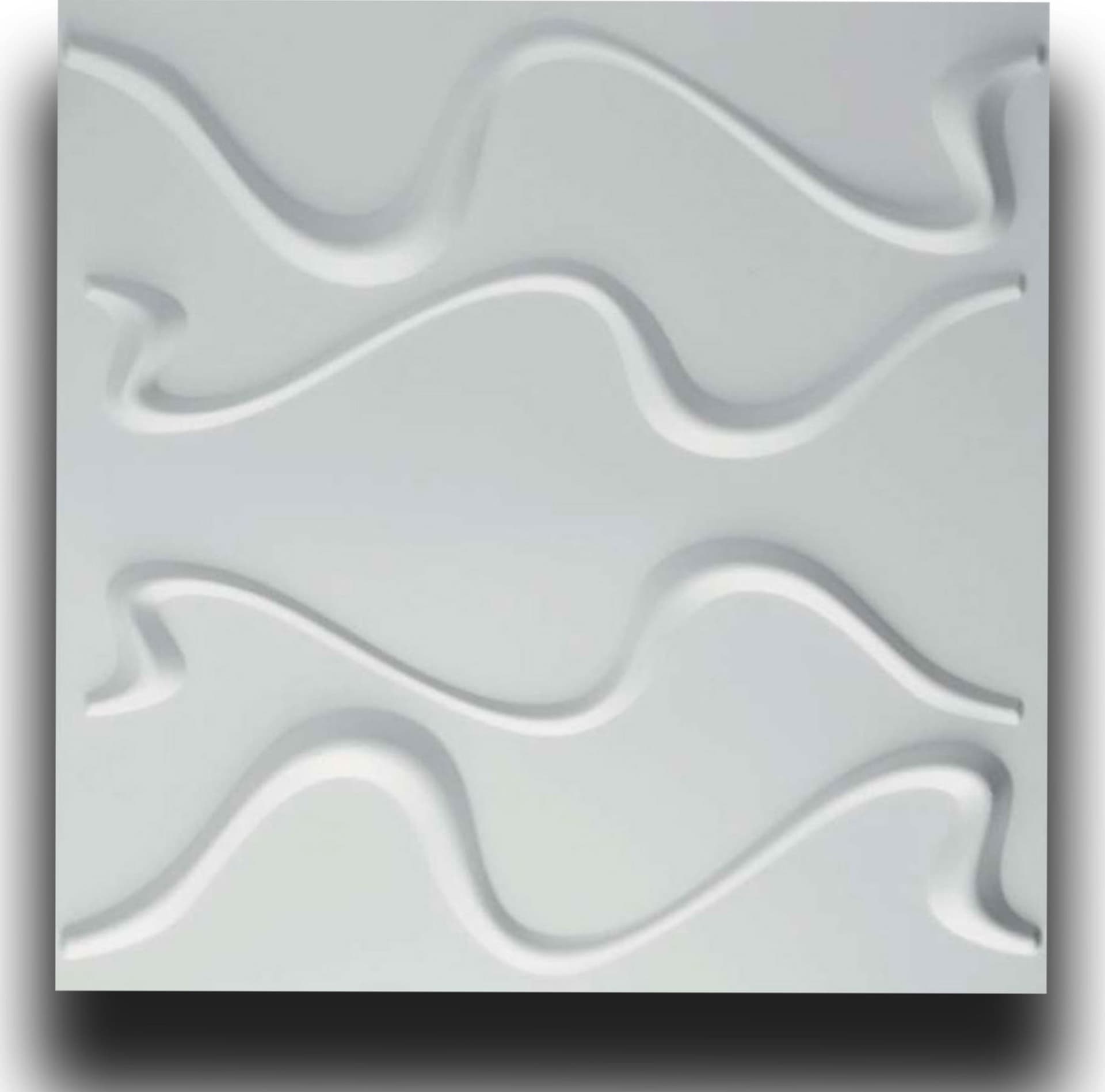 €1,99 Pannello in fibra naturale a parete 3D, rivestimento di lusso 3D 50X50cm BIANCO verniciabile CURVE Eternal Parquet