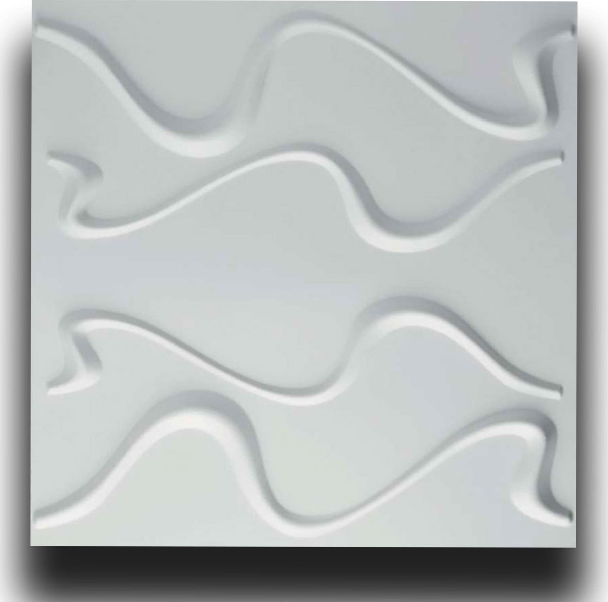 €1,99 Pannello in fibra naturale a parete 3D, rivestimento di lusso 3D 50X50cm BIANCO verniciabile CURVE Eternal Parquet