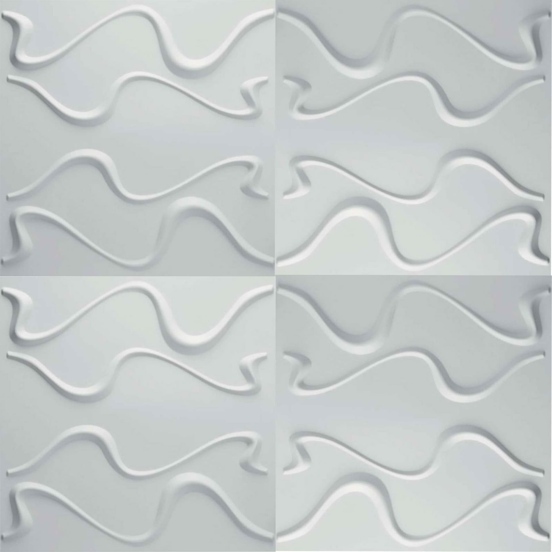 €1,99 Pannello in fibra naturale a parete 3D, rivestimento di lusso 3D 50X50cm BIANCO verniciabile CURVE Eternal Parquet