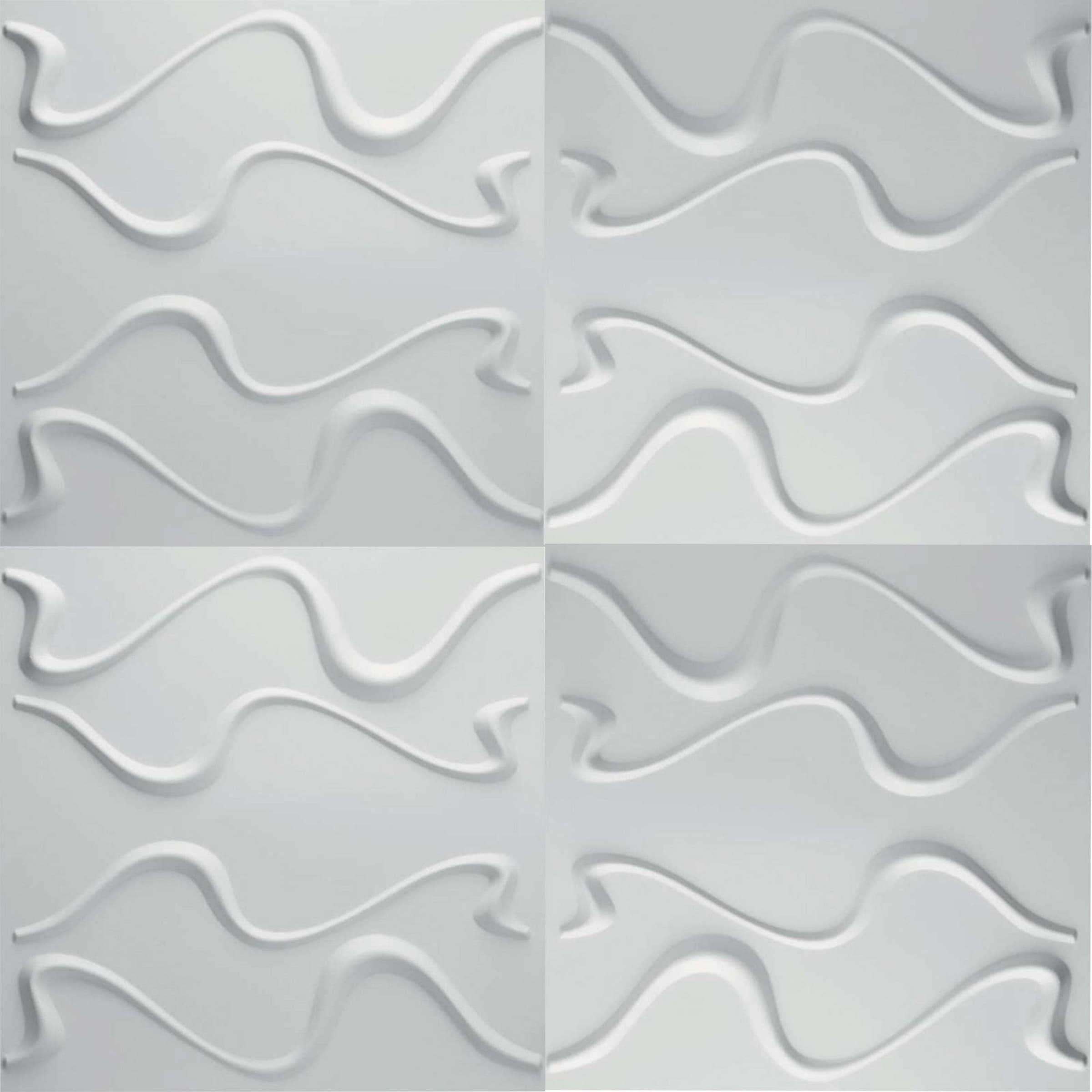 €1,99 Pannello in fibra naturale a parete 3D, rivestimento di lusso 3D 50X50cm BIANCO verniciabile CURVE Eternal Parquet