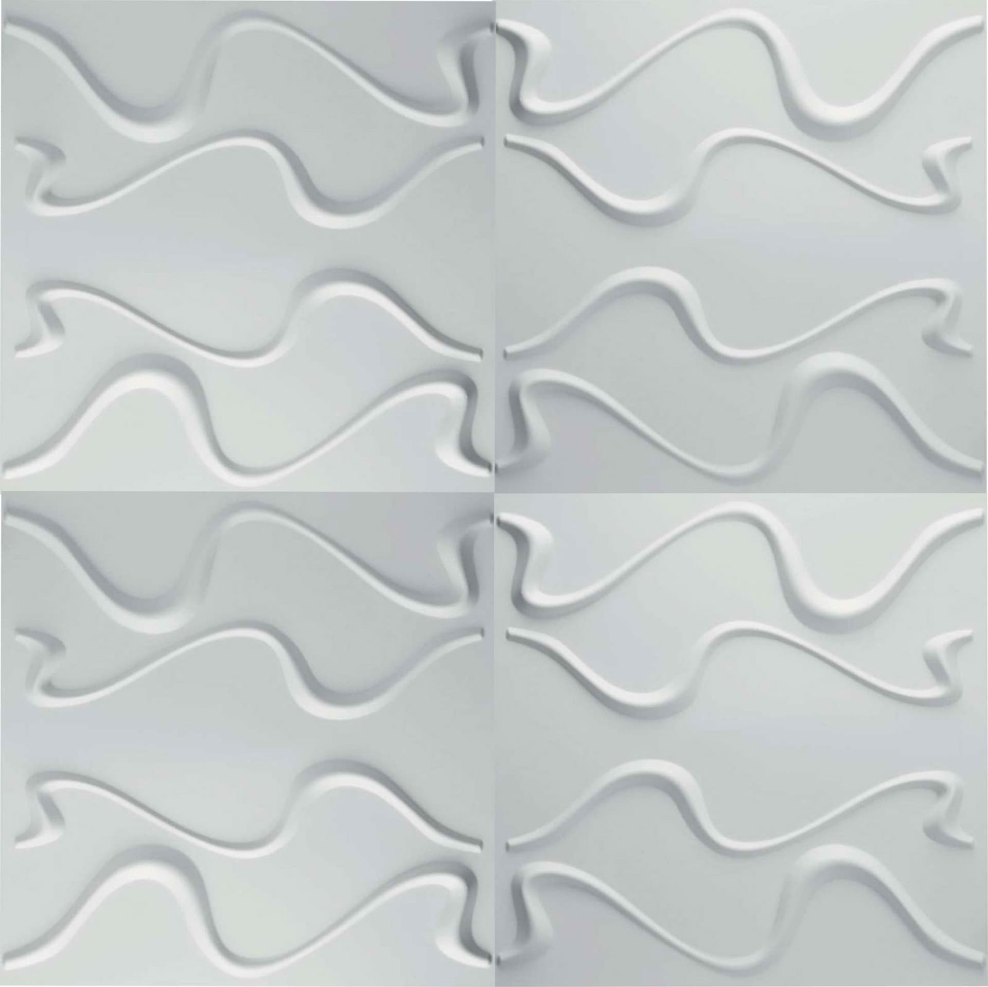 €1,99 Pannello in fibra naturale a parete 3D, rivestimento di lusso 3D 50X50cm BIANCO verniciabile CURVE Eternal Parquet