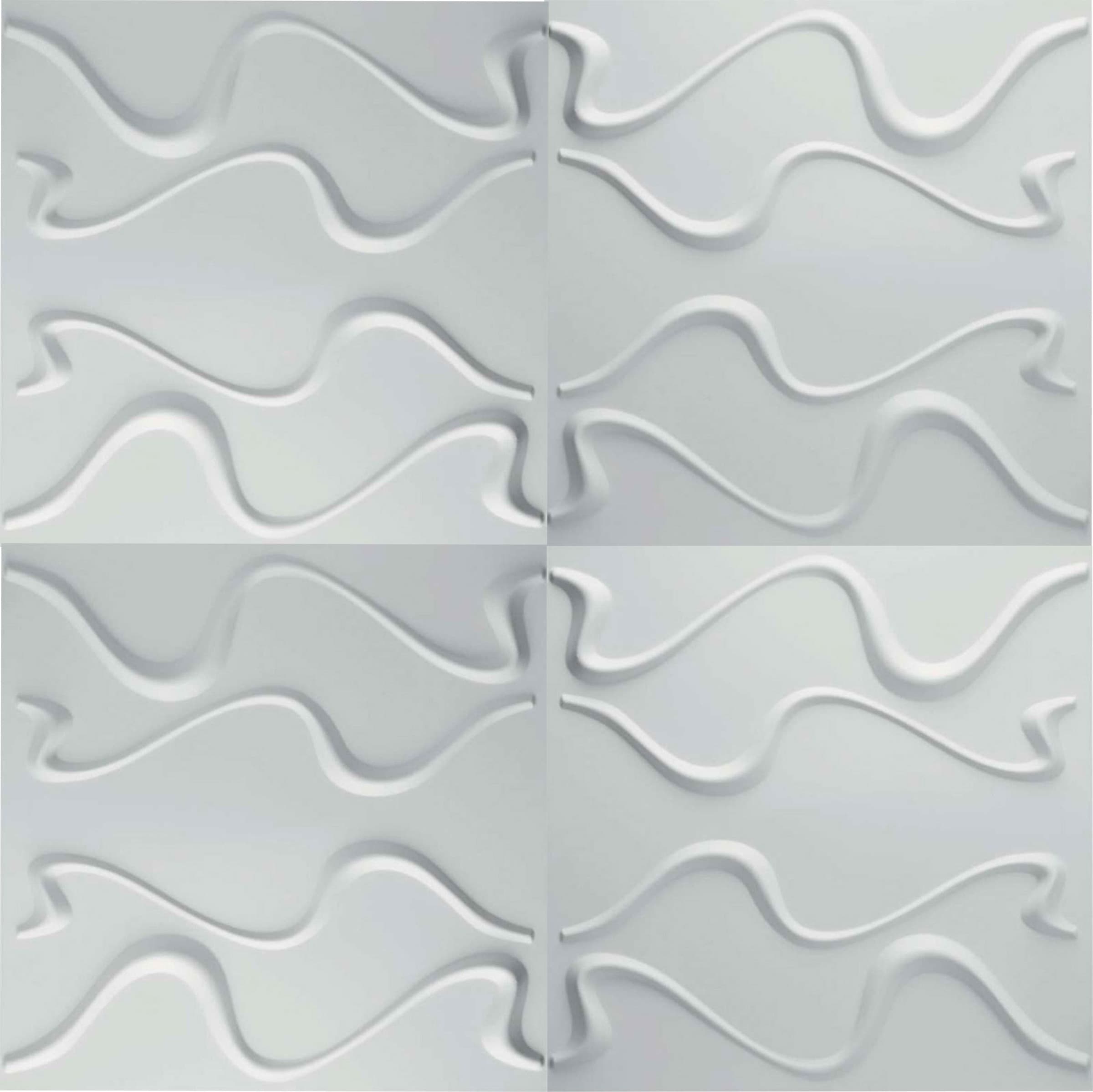 €1,99 Pannello in fibra naturale a parete 3D, rivestimento di lusso 3D 50X50cm BIANCO verniciabile CURVE Eternal Parquet
