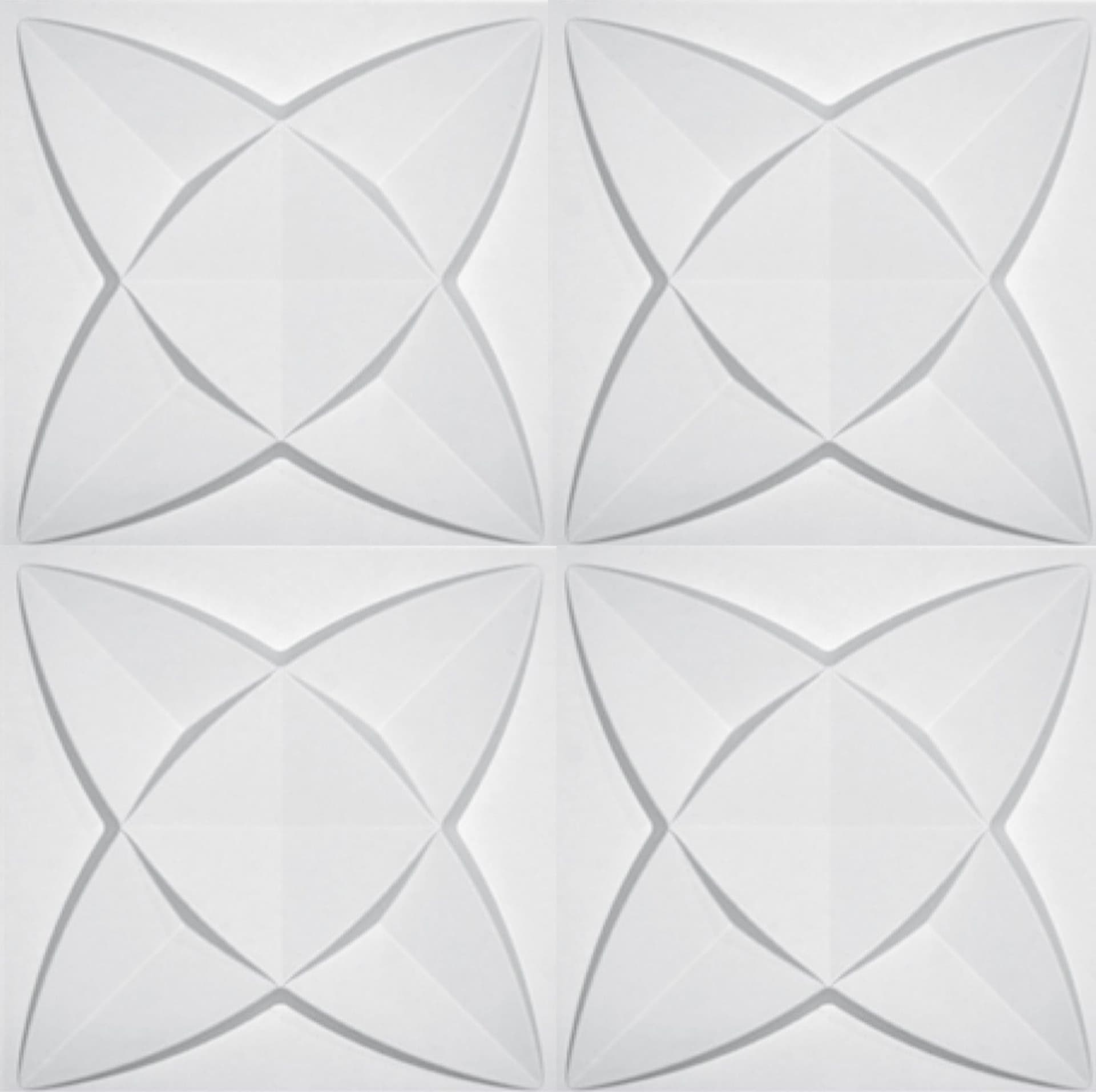 €1,99 Pannello in fibra naturale a parete 3D, rivestimento di lusso 3D 50X50cm BIANCO verniciabile PETALI - Eternal Parquet