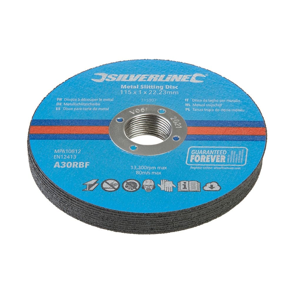Silverline - Dischi Da Taglio Per Smerigliatrice Conf. 10 P.zi 115 X 1 X 22,23 Mm Per Metallo in Mole da taglio Eternal Brico - Ariano Irpino, commercioVirtuoso.it