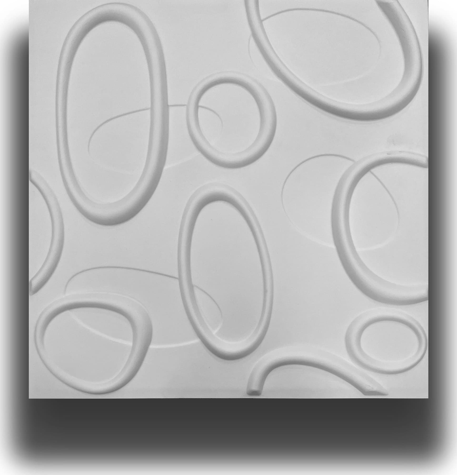 €1,99 Pannello in fibra naturale a parete 3D, rivestimento di lusso 3D 50X50cm BIANCO verniciabile ELLISSI - Eternal Parquet