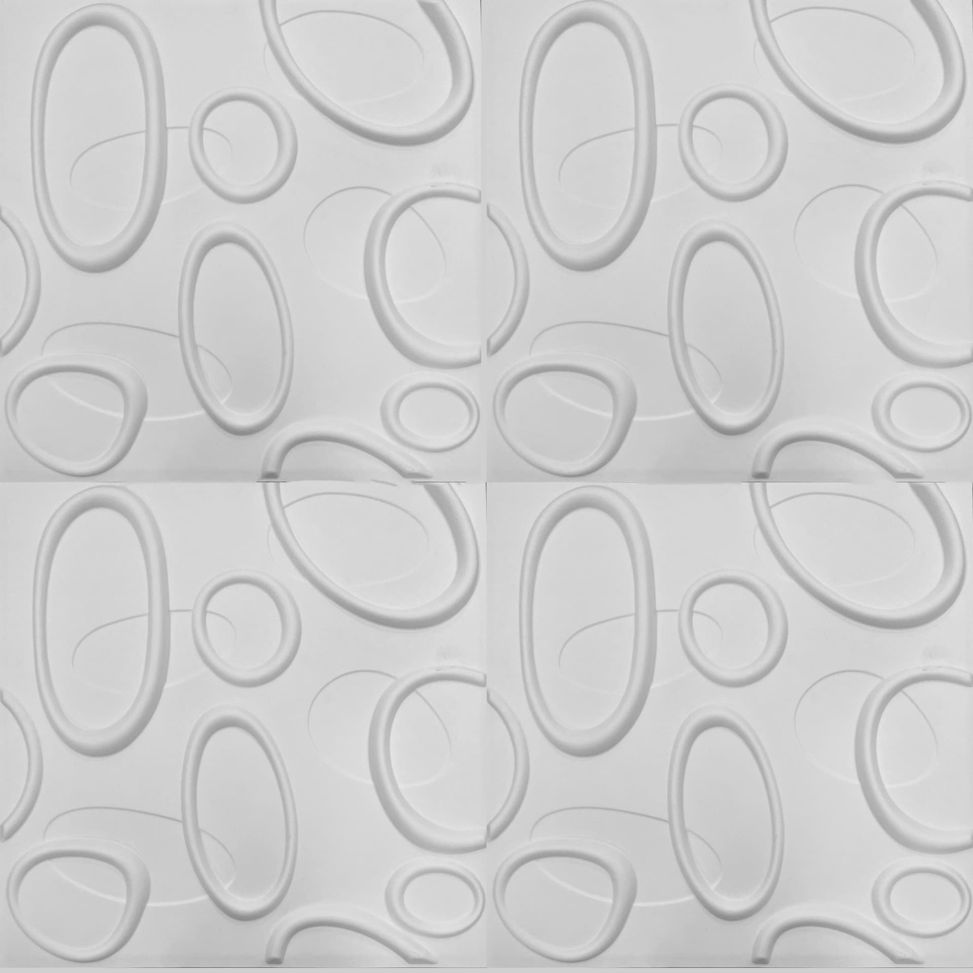 €1,99 Pannello in fibra naturale a parete 3D, rivestimento di lusso 3D 50X50cm BIANCO verniciabile ELLISSI - Eternal Parquet