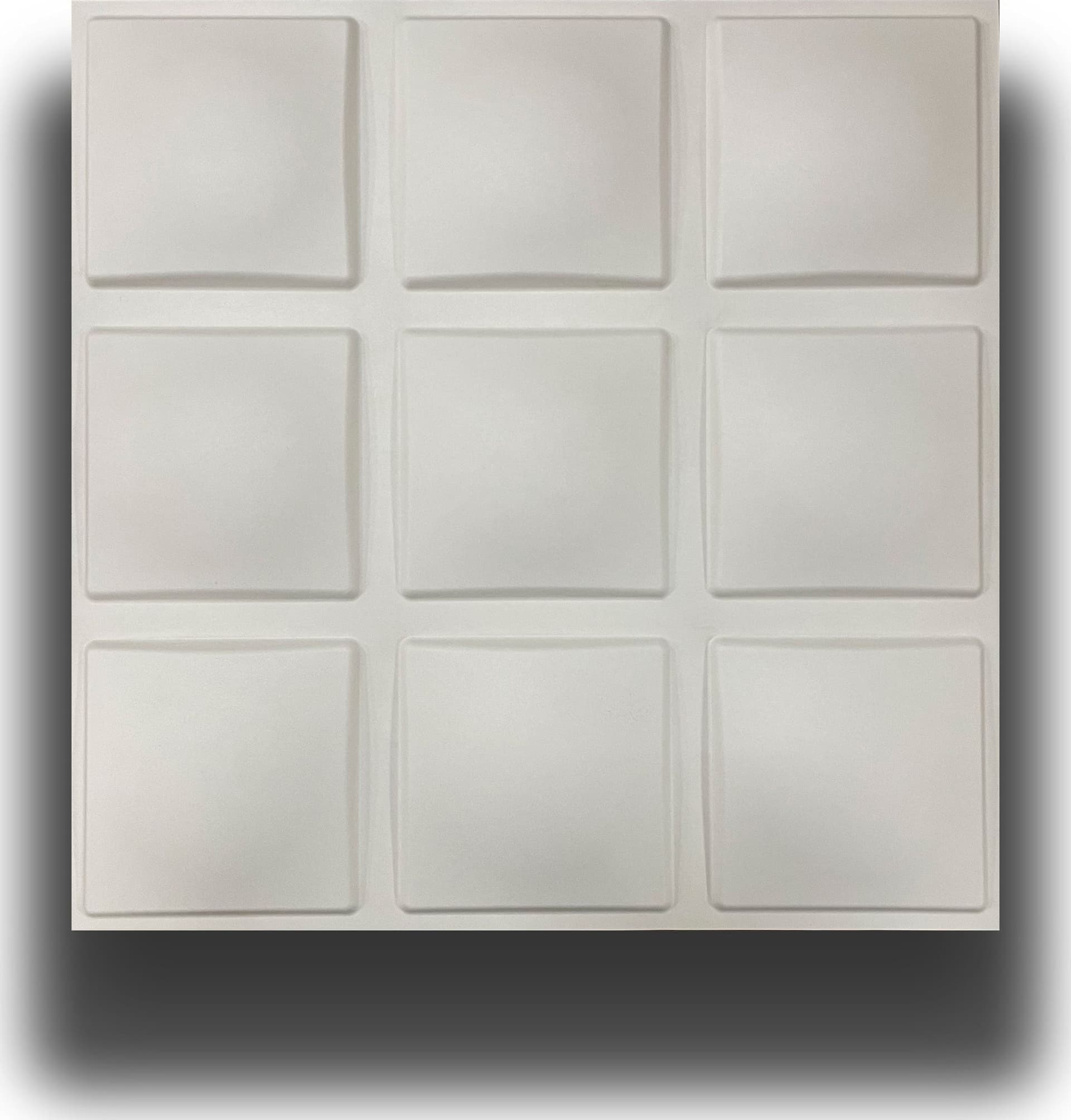 €1,99 Pannello in fibra naturale a parete 3D, rivestimento di lusso 3D 50X50cm BIANCO verniciabile QUADRATI Eternal Parquet