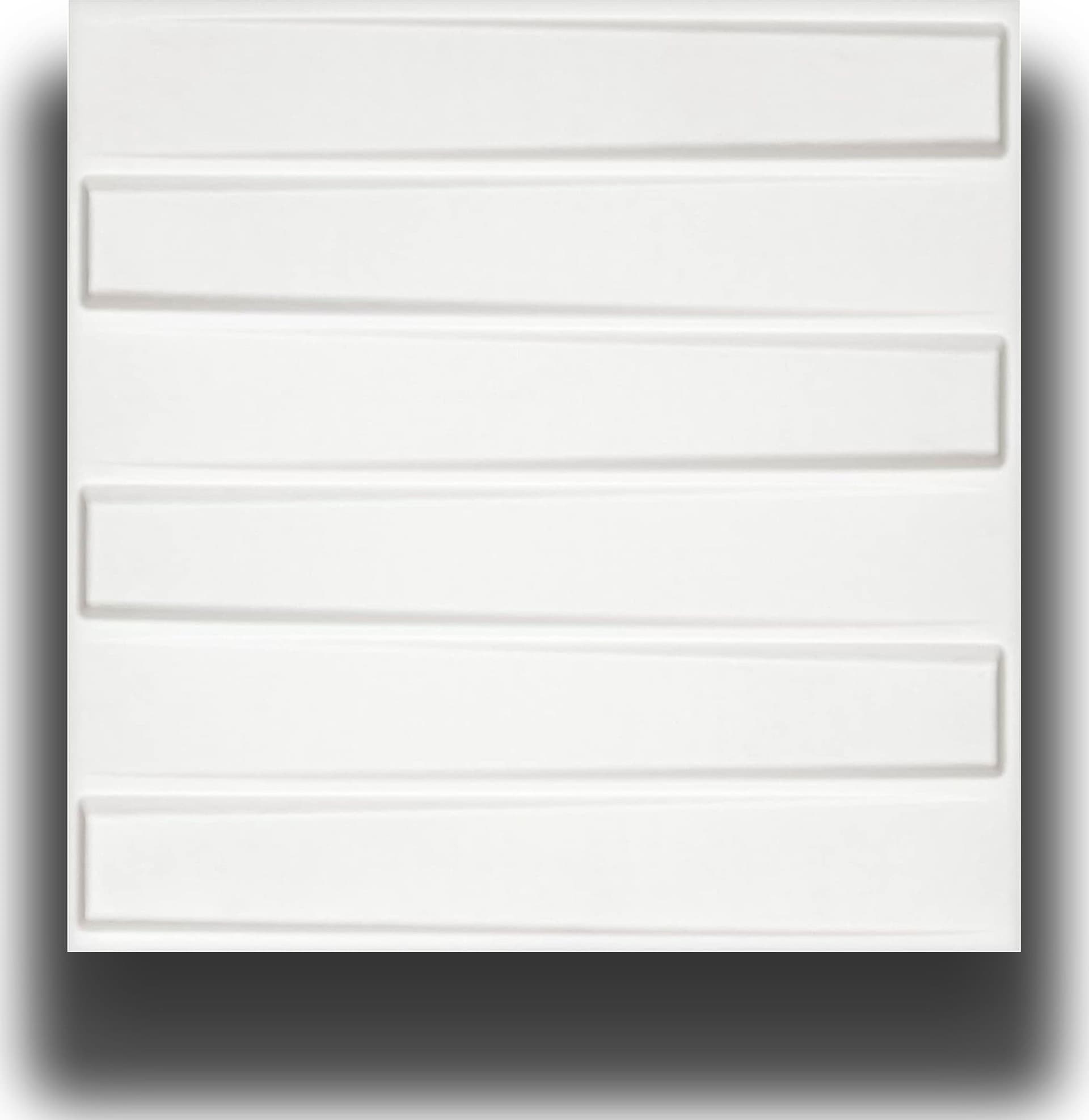 €1,99 Pannello in fibra naturale a parete 3D, rivestimento di lusso 3D 50X50cm BIANCO verniciabile LAMELLI - Eternal Parquet