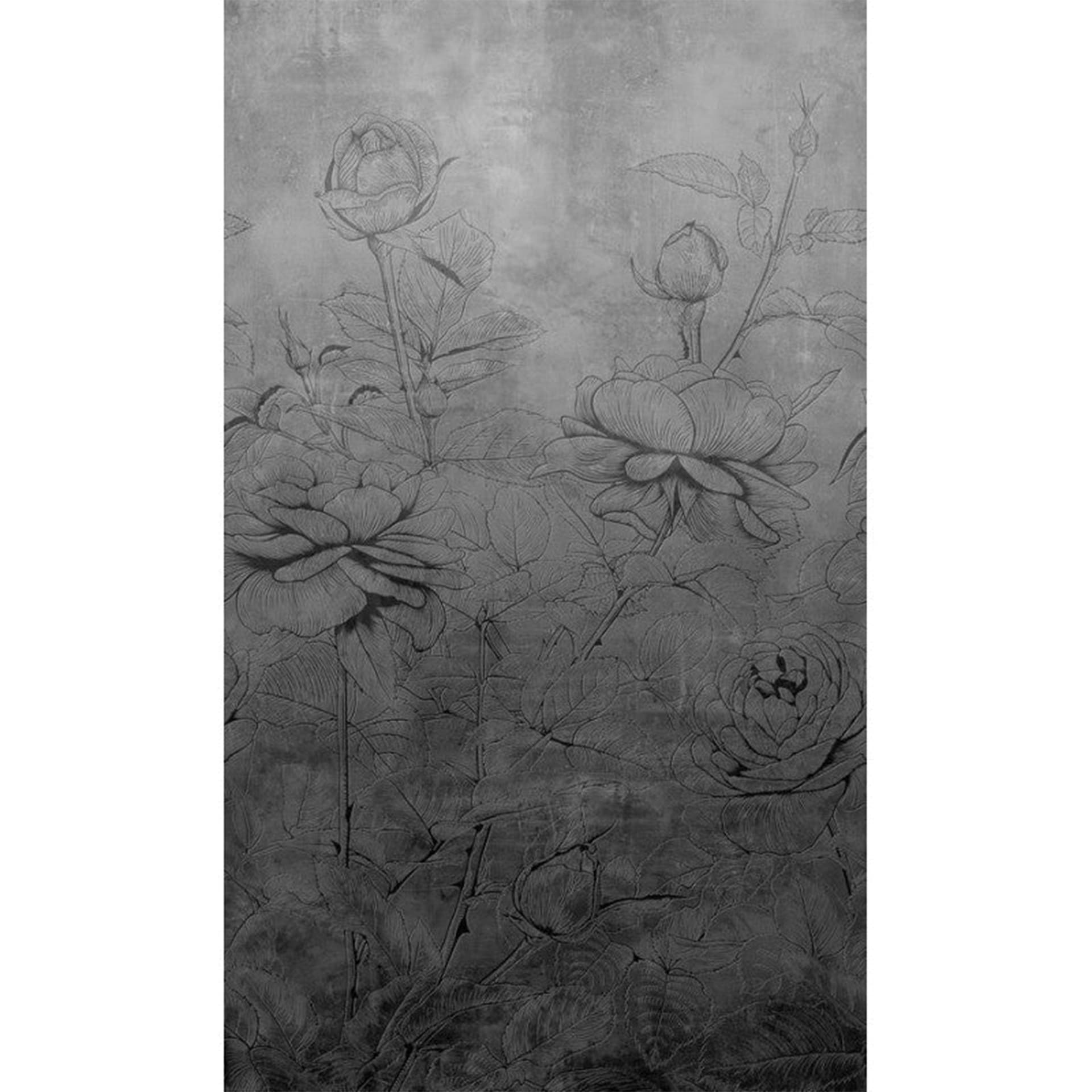 Pannello 159x270cm di Carta da Parati TNT a modulo raccordabile continuativo Voyager FLOWERBW - Eternal Parquet