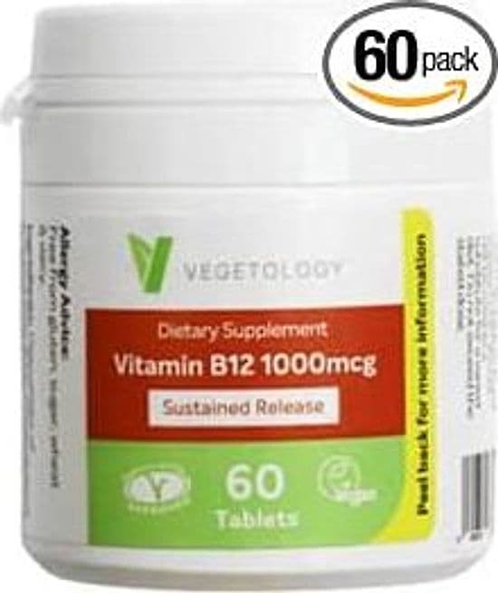Vitamina B12 - Scen - Cianocobalamina, 1000 mcg. a rilascio prolungato, 60 tavolette (per 2 mesi) VEGAN