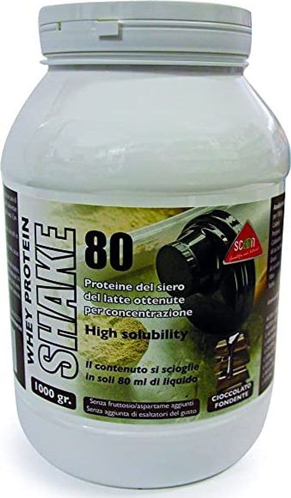 Whey Protein Shake 80 - Proteine del siero del latte concentrate. - cioccolato. fondente, 1000 gr.