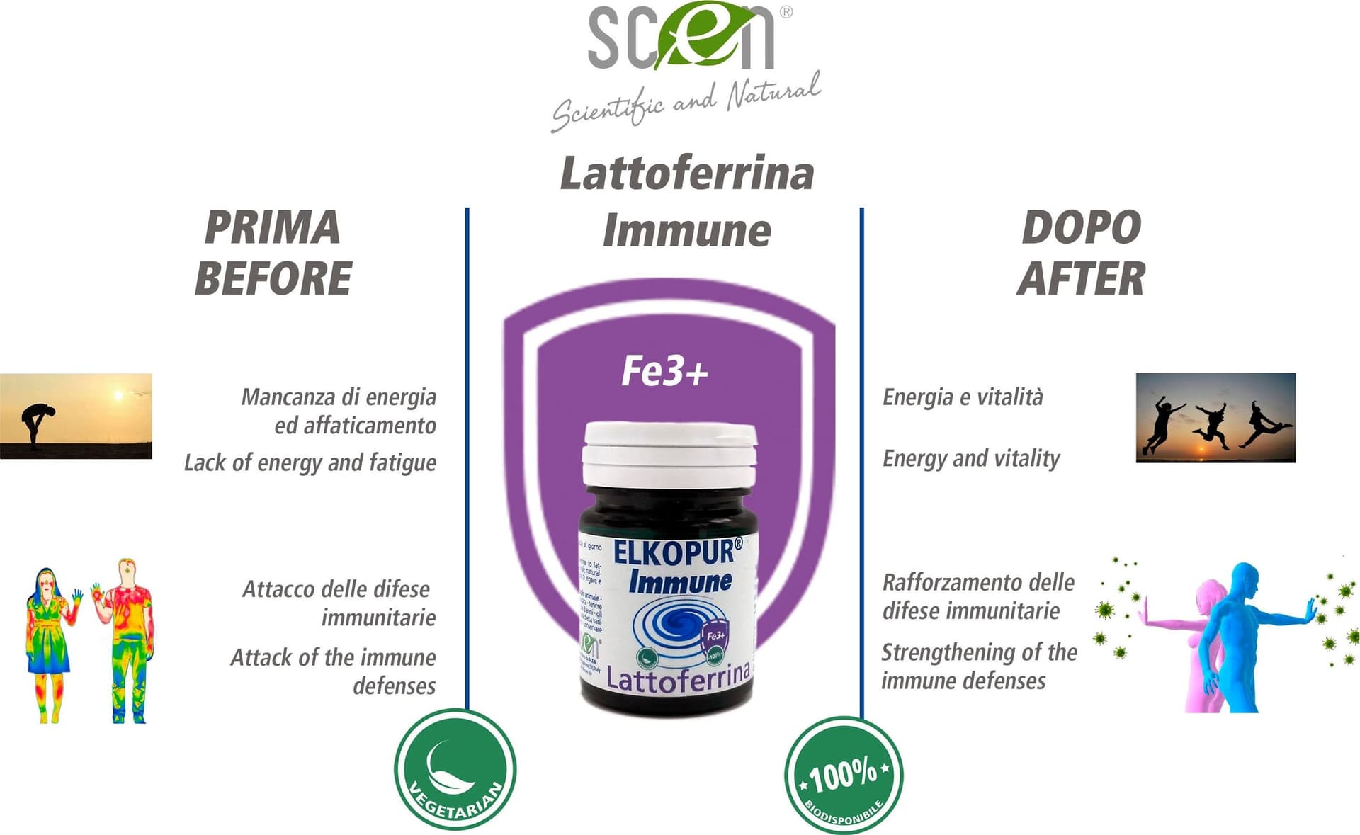Elkopur Immune Lattoferrina pura, capsule da 500 mg. contenenti 200 mg. di Lattoferrina titolata 95%. NON utilizza caglio animale - vegetarian ok | Rinforza il sistema immunitario | Antiossidante, prodotto in Italia - 5