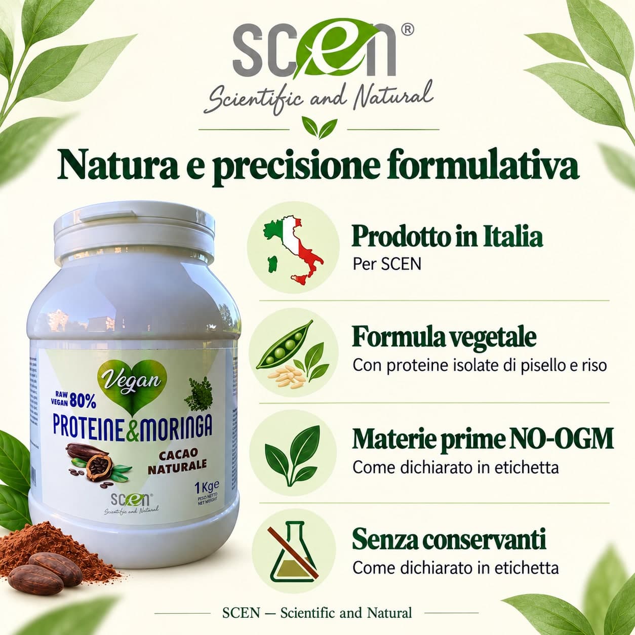 Proteine & Moringa - Raw Vegan 80% - Cacao - 10