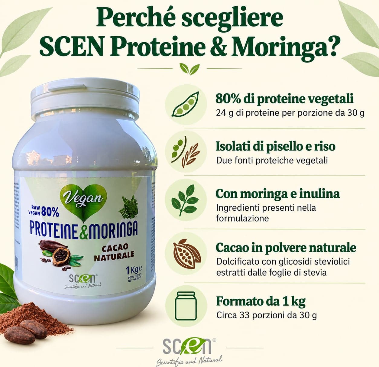 Proteine & Moringa - Raw Vegan 80% - Cacao - 6