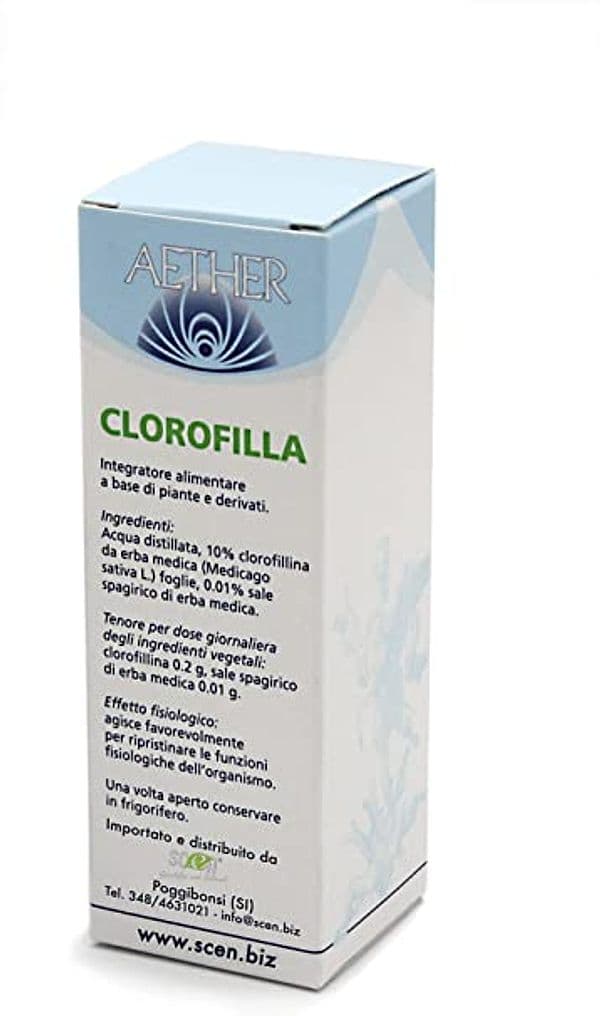 Clorofilla liquida SENZA alcool, da erba Alfalfa, 50 ml. senza conservanti, - Aether - 5