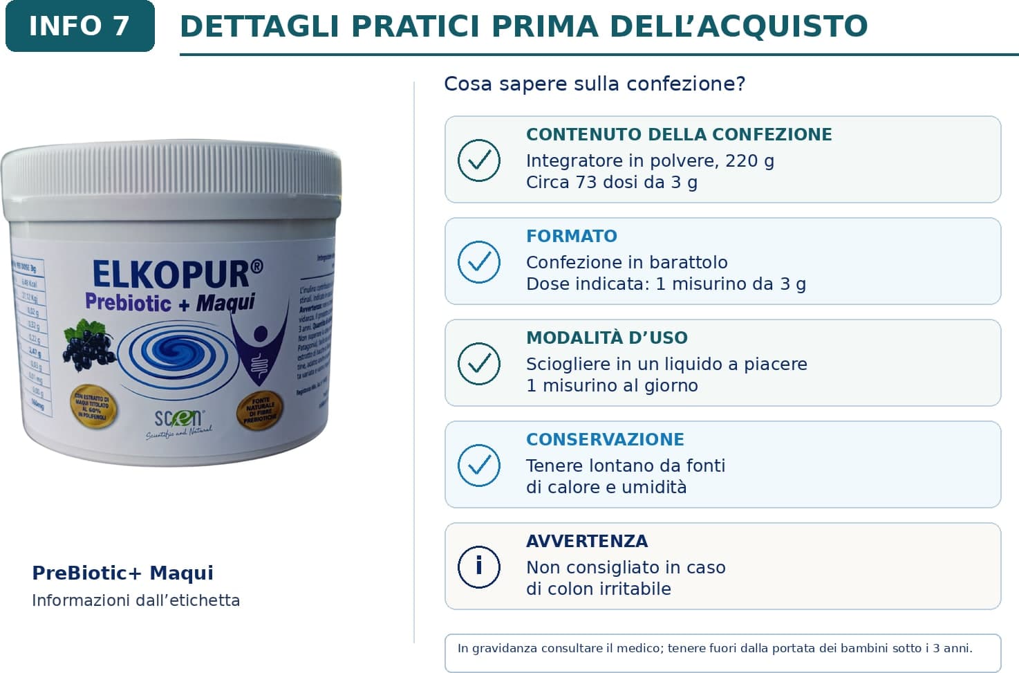 Elkopur PreBiotic + Maqui - integratore alimentare di Inulina polvere da cicoria con Maqui estratto, 220 grammi - 11