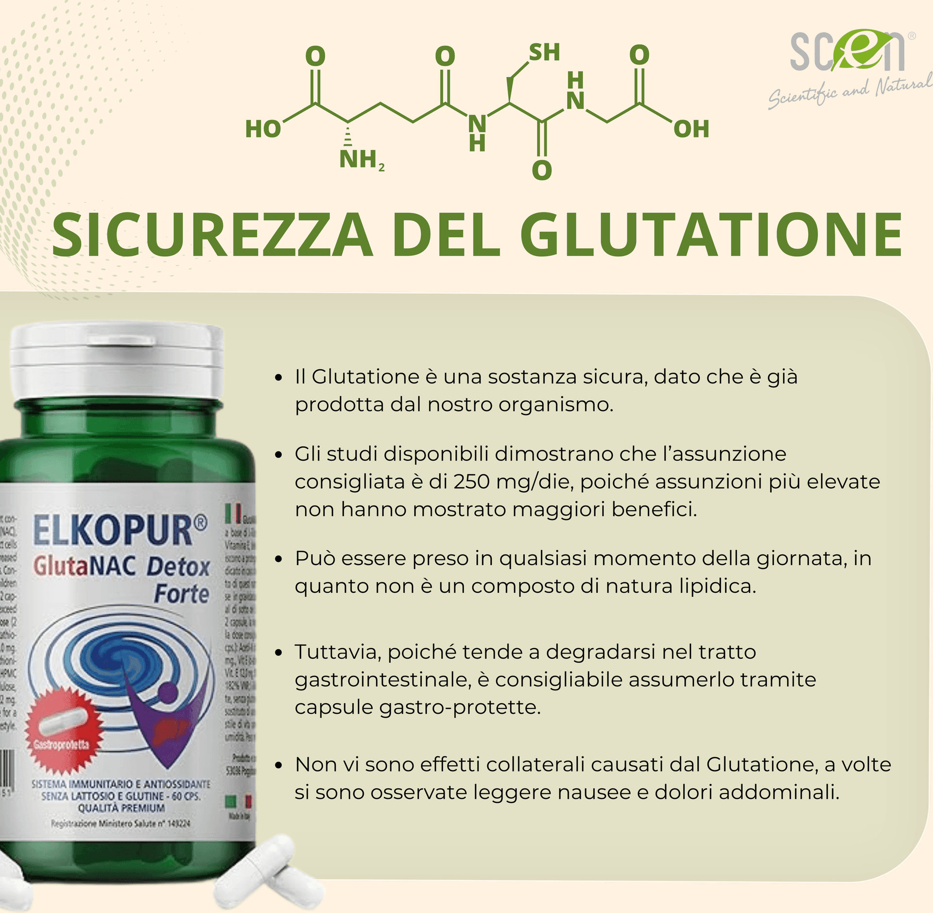Elkopur® GlutaNAC Detox Forte - Integratore alimentare di L-Glutatione ridotto, N-Acetilcisteina (NAC), Vitamina E, Selenio, L-Glicina in Capsule gastroresistenti vegetali, prodotto in Italia - 11