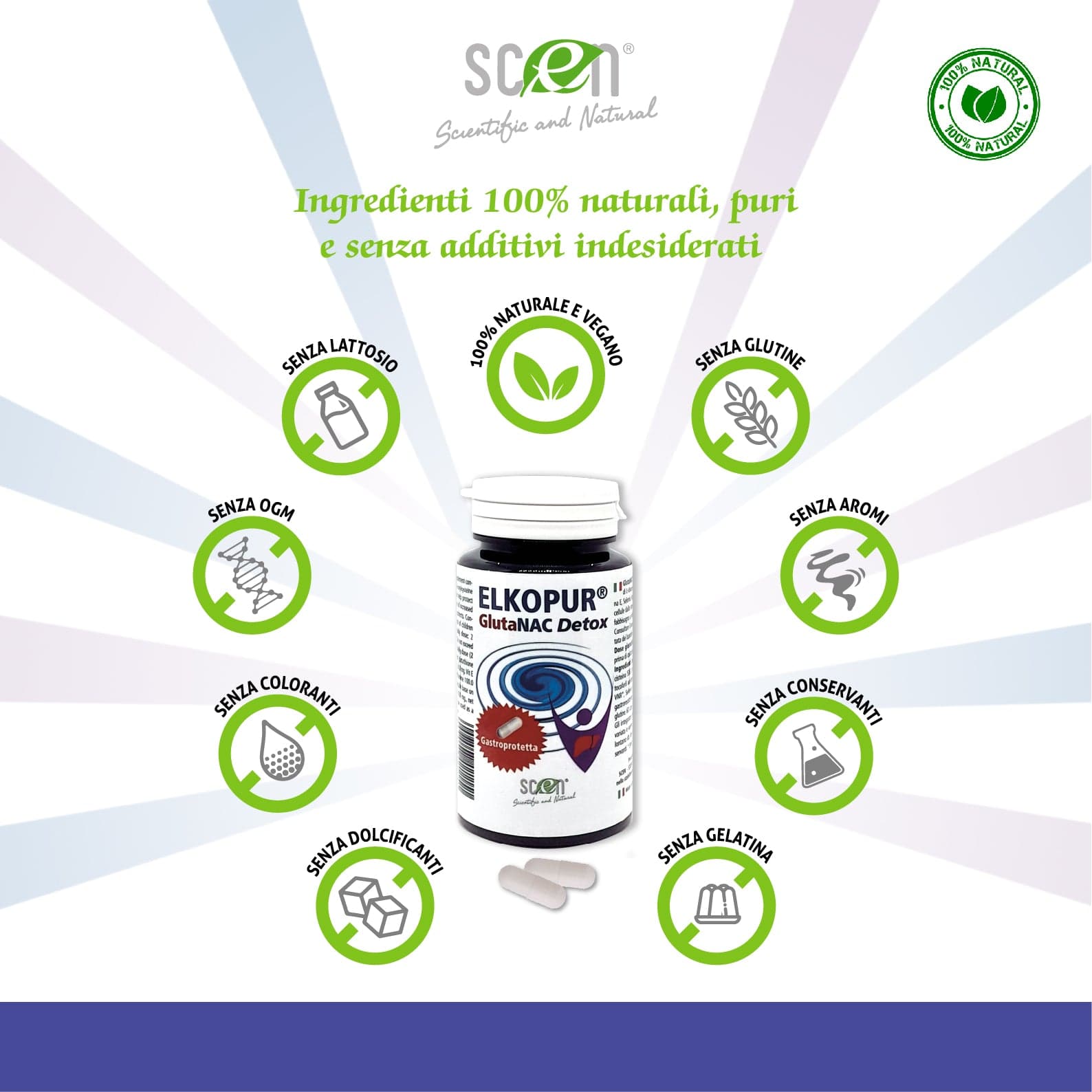 Elkopur® GlutaNAC Detox Forte - Integratore alimentare di L-Glutatione ridotto, N-Acetilcisteina (NAC), Vitamina E, Selenio, L-Glicina in Capsule gastroresistenti vegetali, prodotto in Italia - 16
