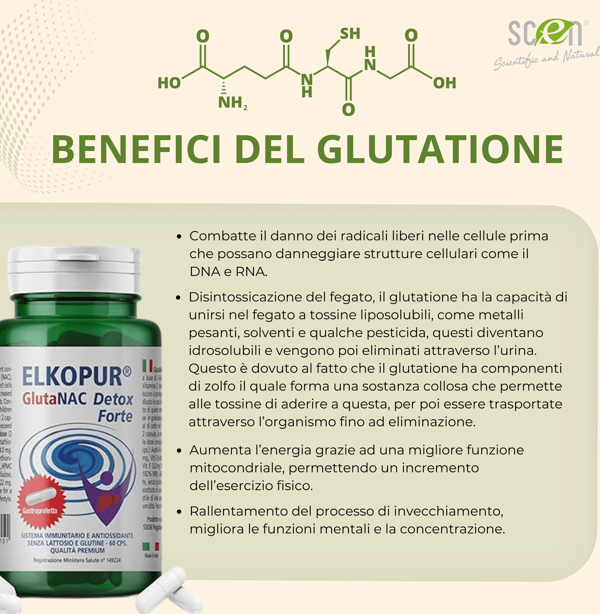 Elkopur® GlutaNAC Detox Forte - Integratore alimentare di L-Glutatione ridotto, N-Acetilcisteina (NAC), Vitamina E, Selenio, L-Glicina in Capsule gastroresistenti vegetali, prodotto in Italia - 10