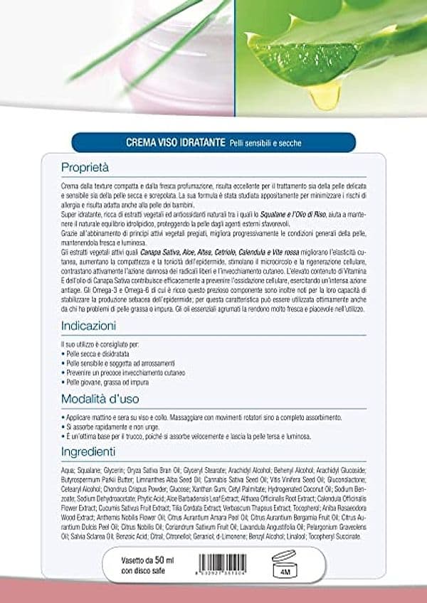 Crema viso Bioattiva Idratante - per pelli secche e sensibili - Verdesativa - 3