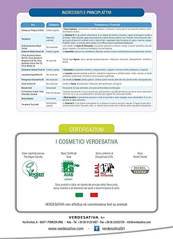 Crema viso Bioattiva Idratante - per pelli secche e sensibili - Verdesativa - 5