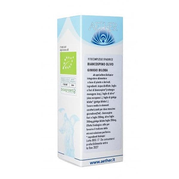 Biancospino Olivo Ginkgo biloba integratore alimentare a base di piante e derivati 50 ml - Aether