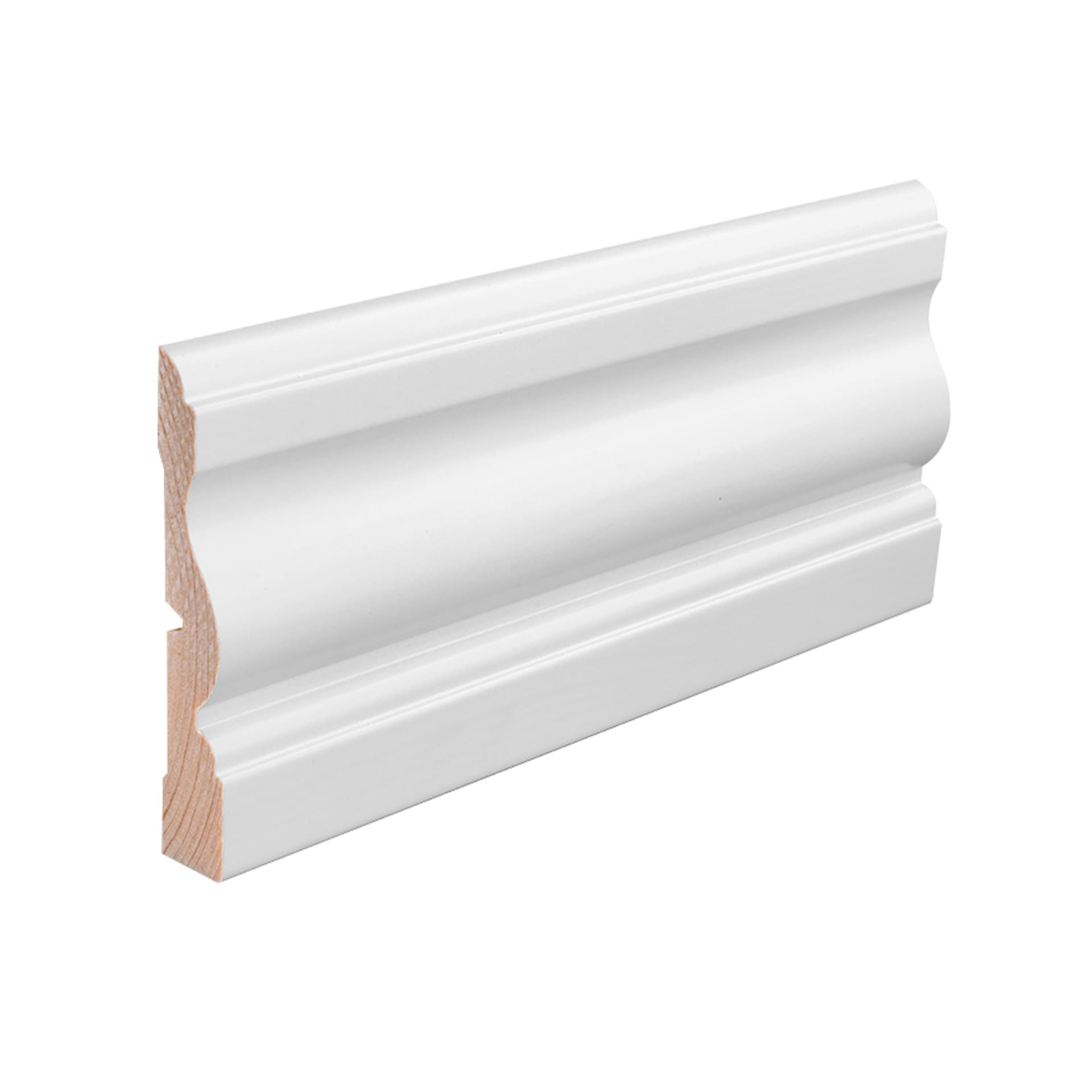 Mostrina e Battiscopa PREMIUM in legno MASSELLO mod. VITTORIANO 91x15 laccato bianco liscio (prezzo al metro) - Eternal Parquet