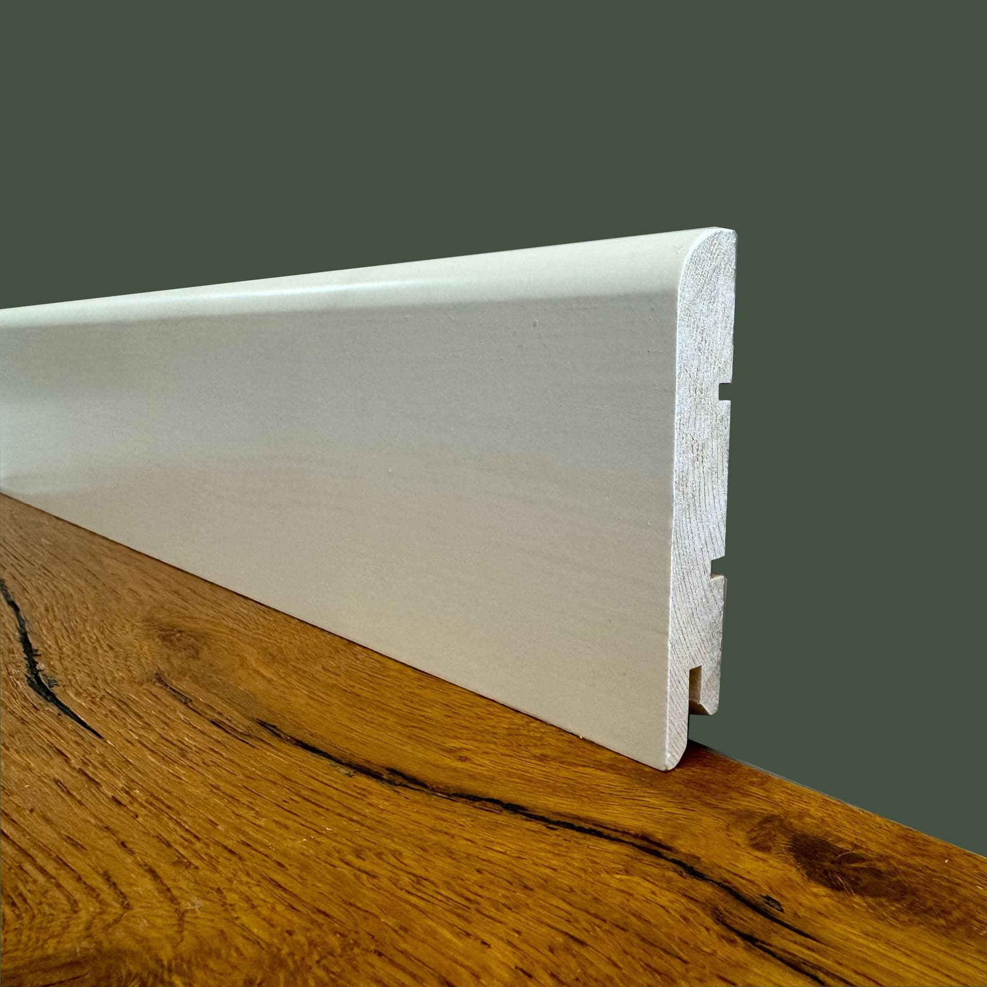 100ml di Battiscopa PREMIUM in legno MASSELLO BC 91x15 laccato bianco liscio - 5