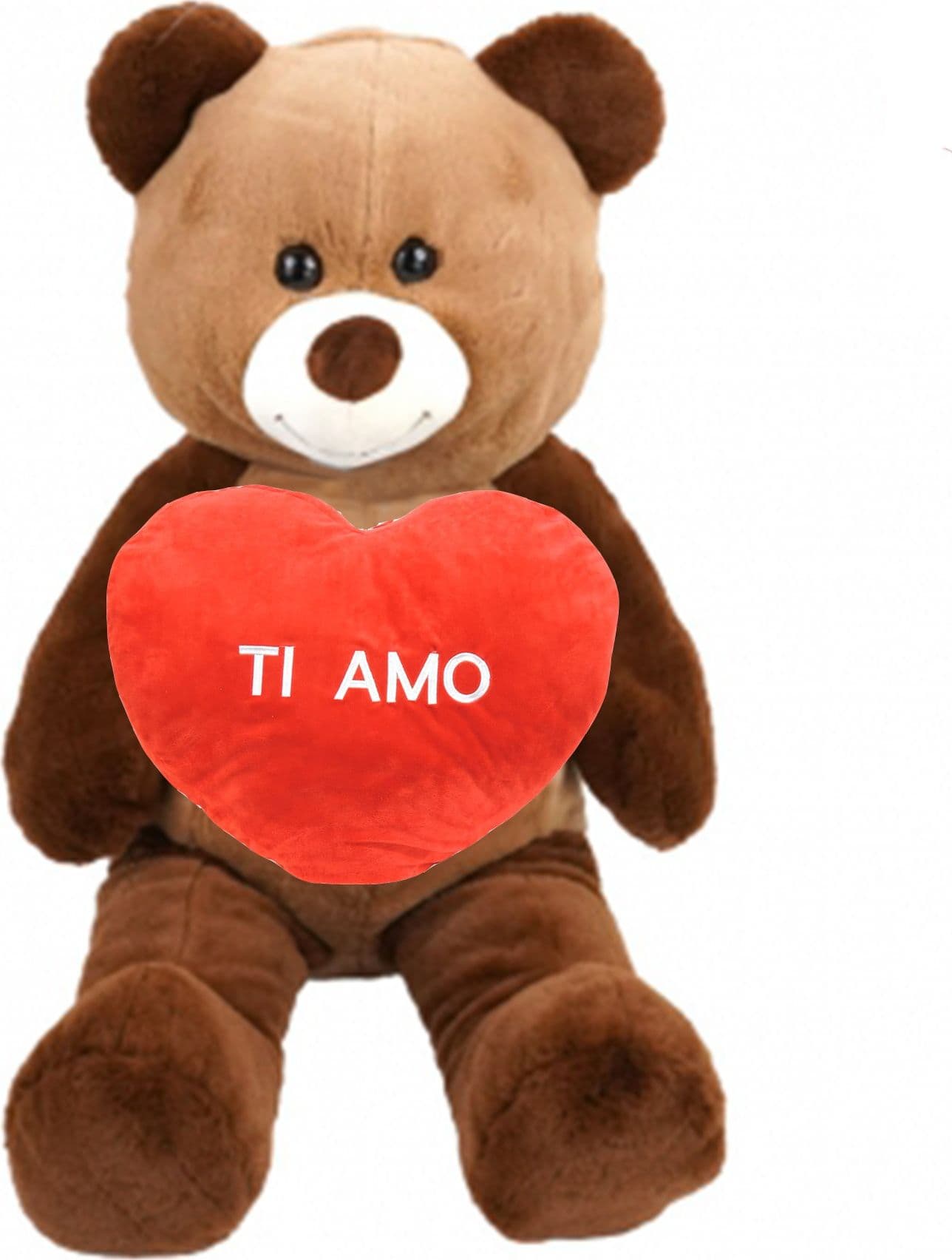 Peluche gigante con cuore gigante 80 cm + cuore 40 cm