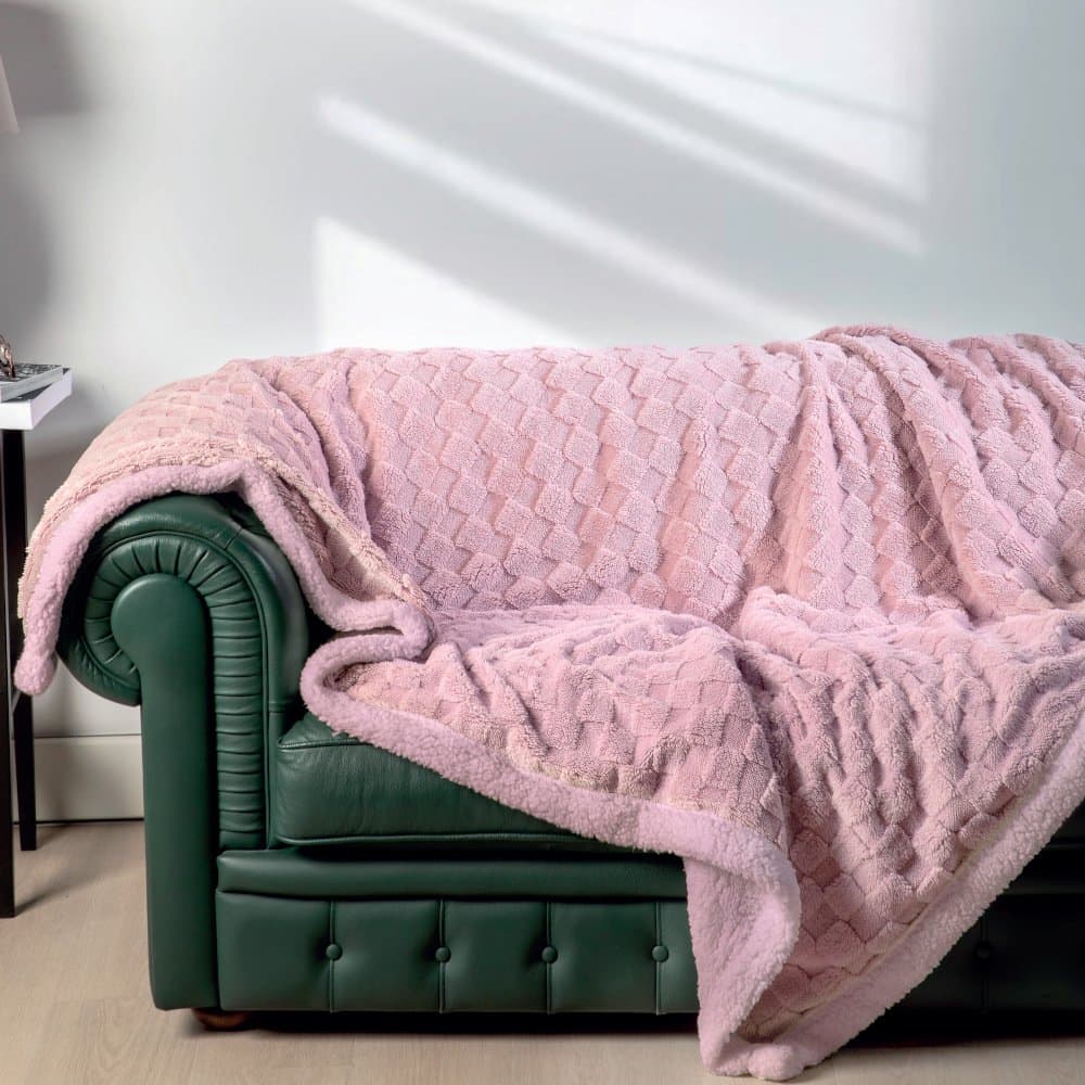 Coperta plaid acca24 ovindoli in morbido pile + retro in sherpa - 7