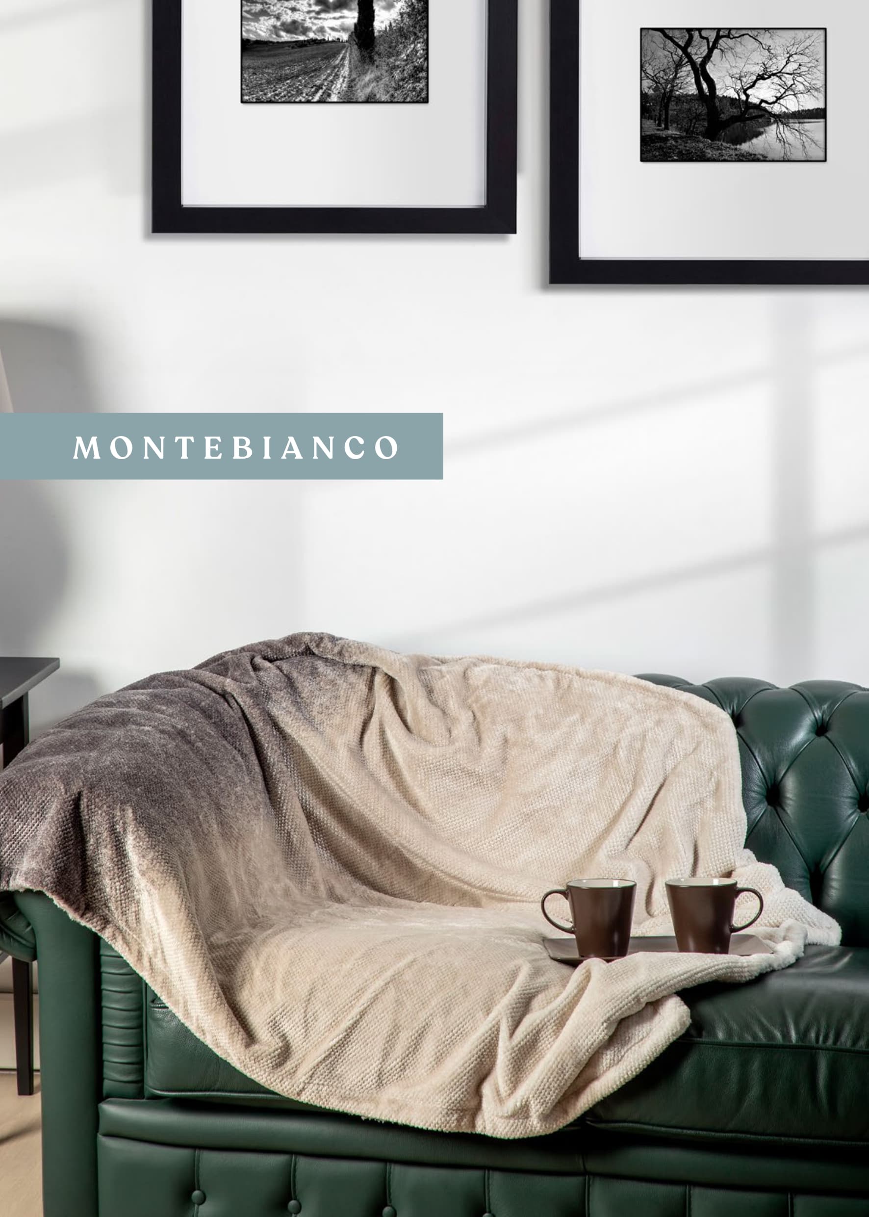 Coperta plaid acca24 montebianco in morbido pile + retro in sherpa - 3