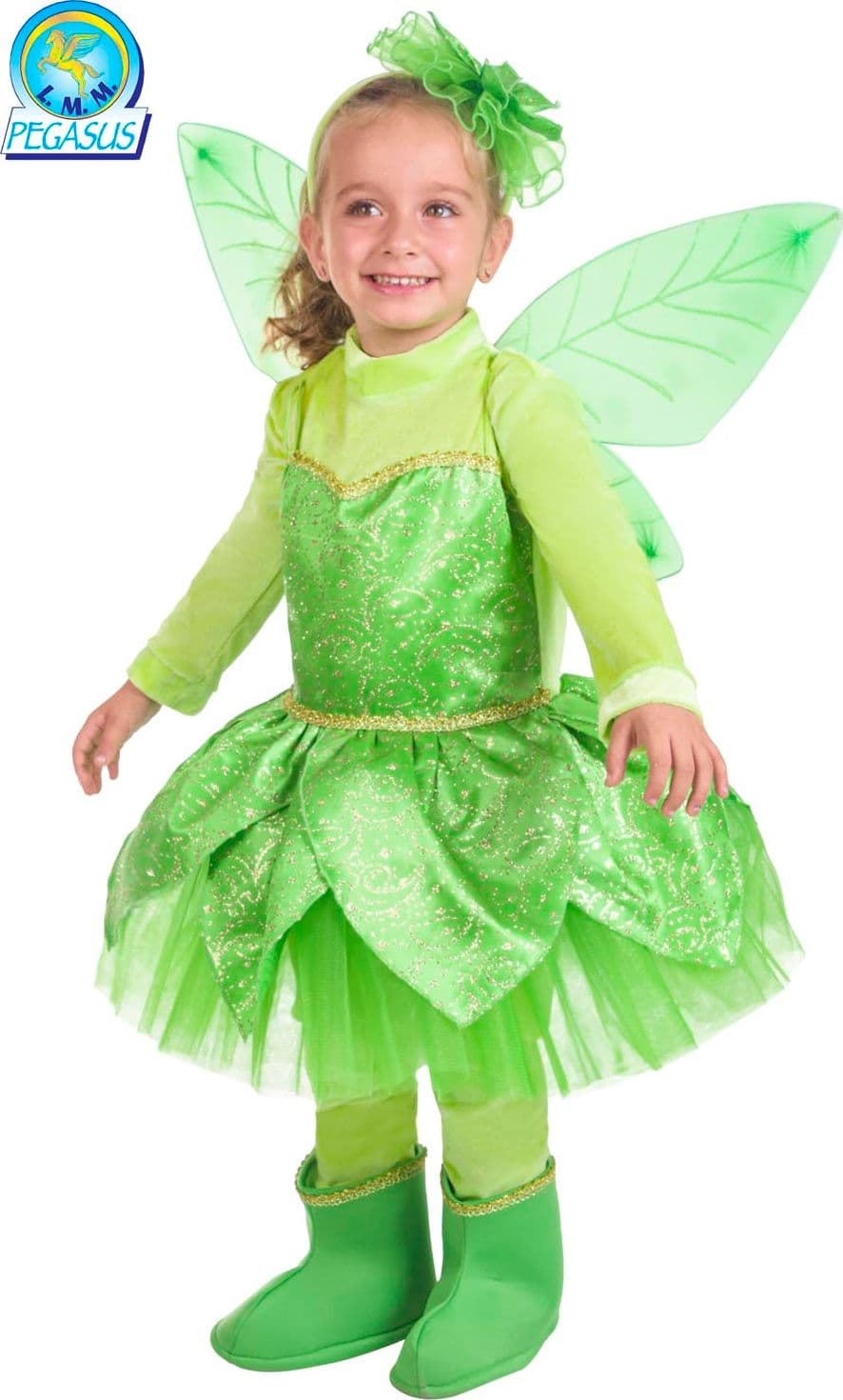 COSTUME CARNEVALE CAMPANELLINO BABY DA 3 A 6 ANNI - PEGASUS COD. 0445 – 3° – verde