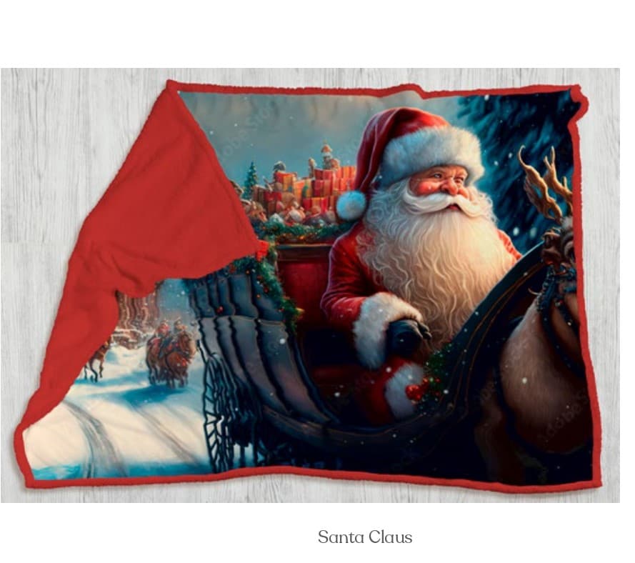 Coperta plaid santa claus in morbido pile + retro in sherpa – Acca24 - 2