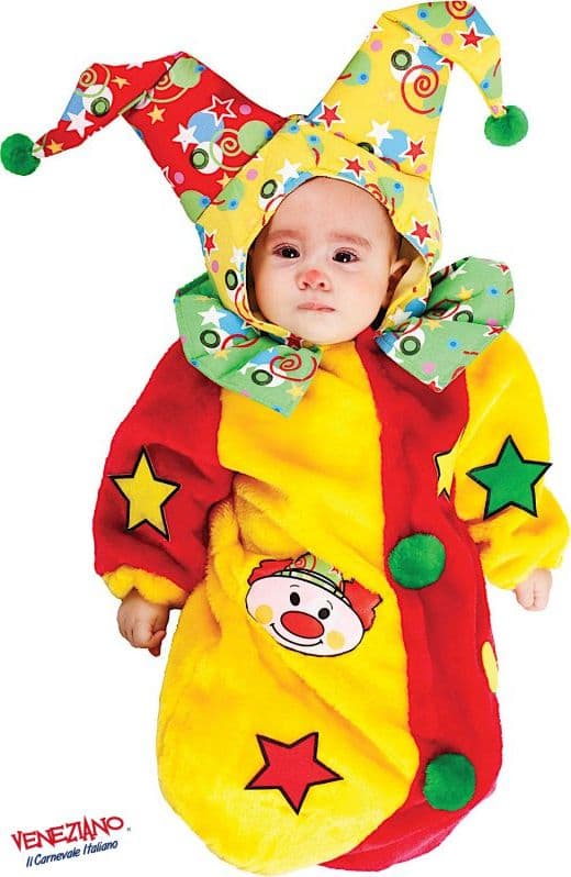 Costume carnevale saccottino pagliaccetto 0-3 mesi - veneziano 3591 - 3