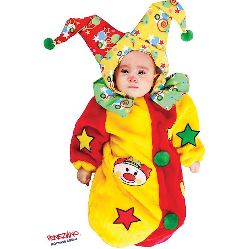 Costume carnevale saccottino pagliaccetto 0-3 mesi - veneziano 3591 - 3