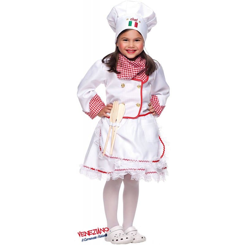 Costume carnevale cuoca da 3 a 6 anni - veneziano 5056 - 2
