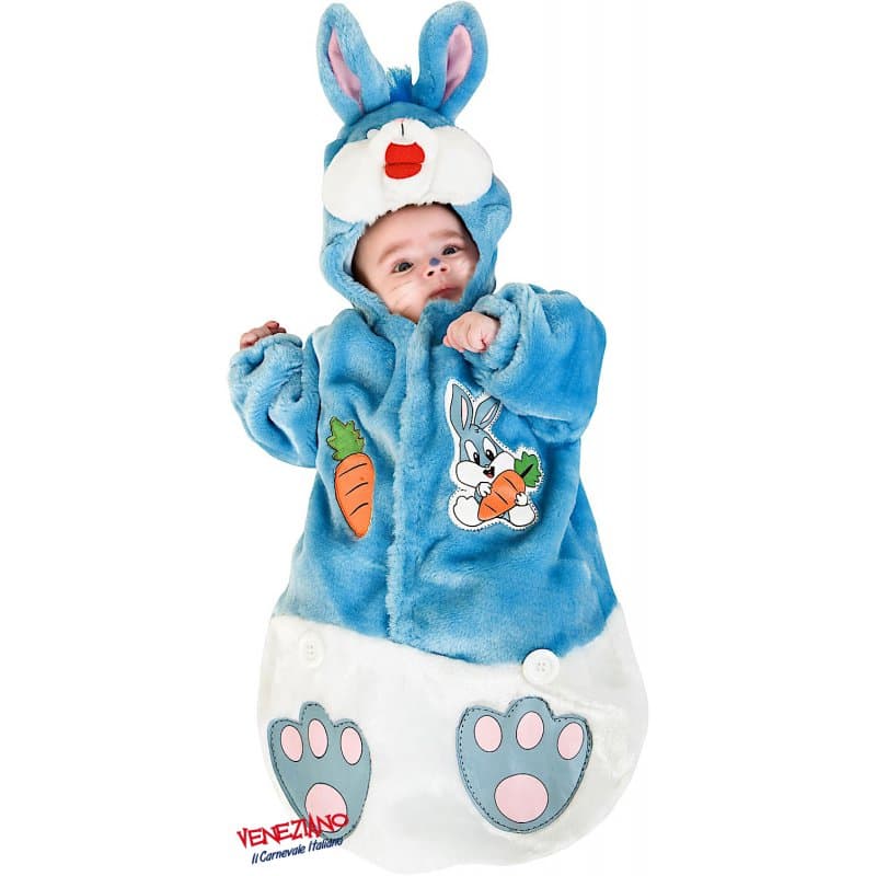 Costume carnevale saccottino coniglietto 0-3 mesi - veneziano 3177 - 3