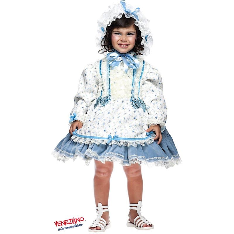 Costume carnevale bambola dell'800 da 0 a 3 anni - veneziano 50735 - 2