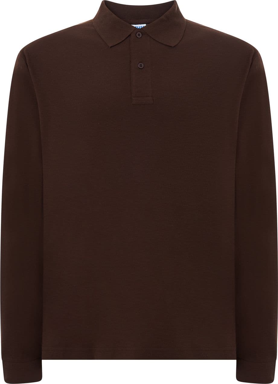 Polo uomo manica lunga regular man 100% cotone - PORA210LS – chocolate, XXL – Jhk – giacca