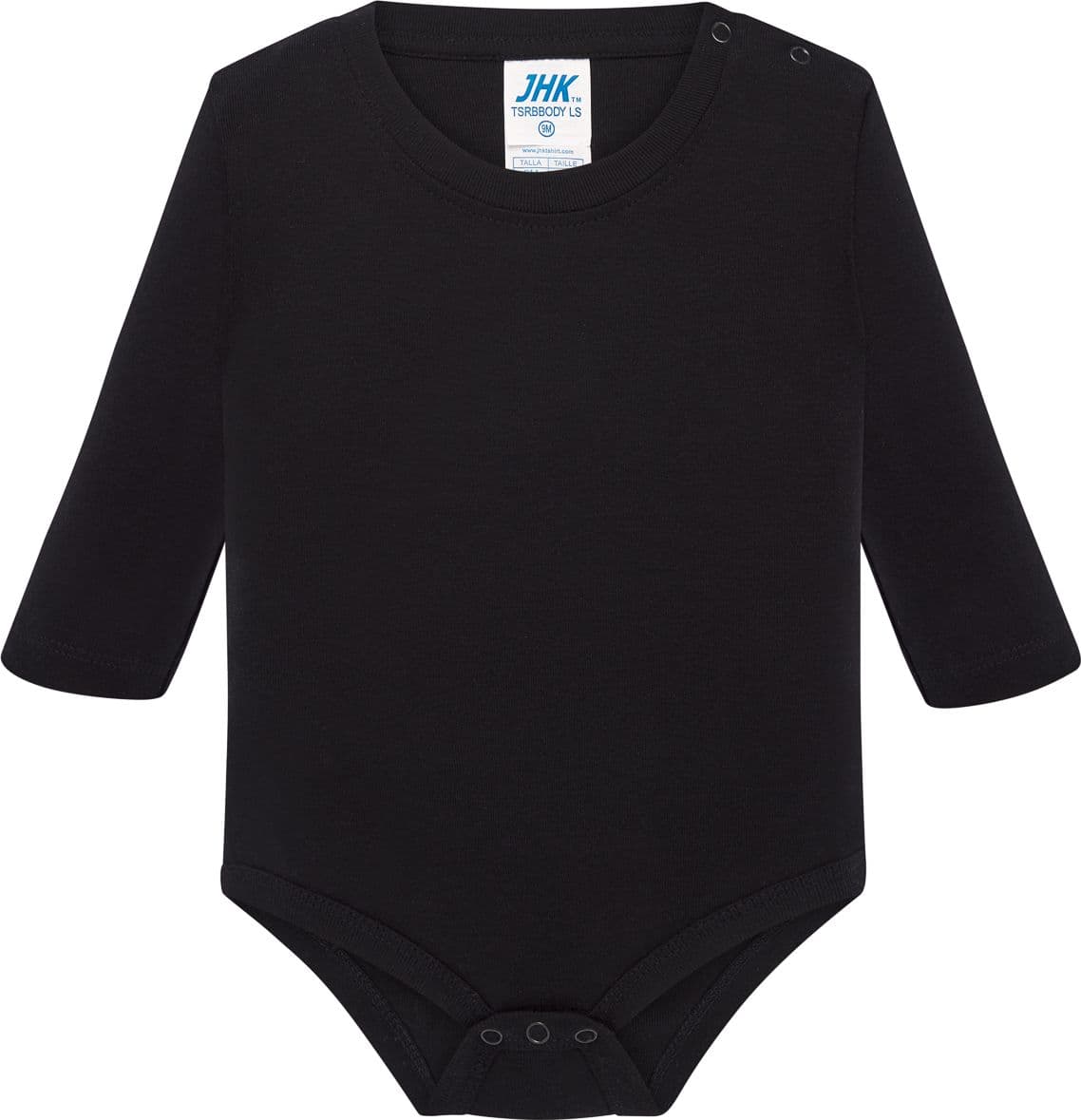 Body baby manica lunga 100% cotone - TSRBBODYLS – Nero, 12 mesi – Jhk – maglia