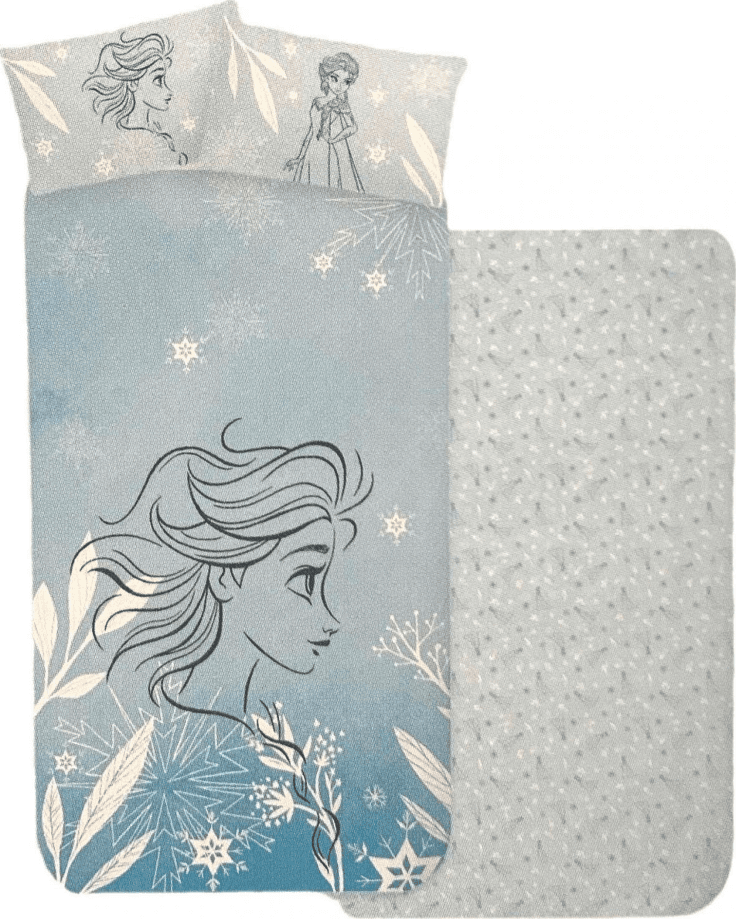 Completo lenzuola singolo Frozen ghiaccio 100% cotone – Disney – tessuto