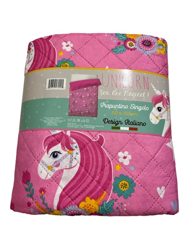 Copriletto trapuntino estivo disney unicorno singolo - 2