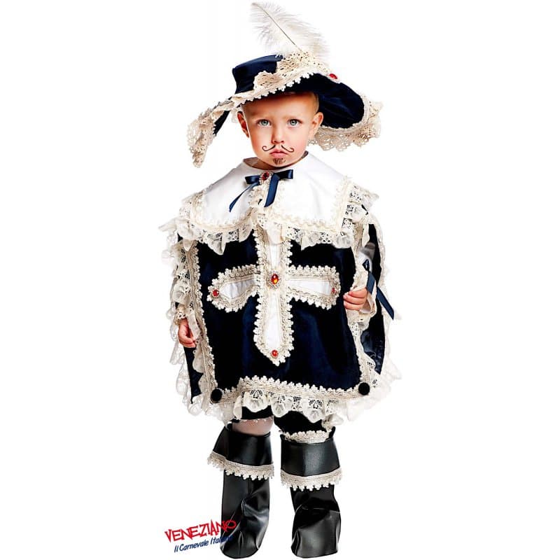 Costume carnevale moschettiere  prestige 0-3 anni - veneziano 50563 - 2