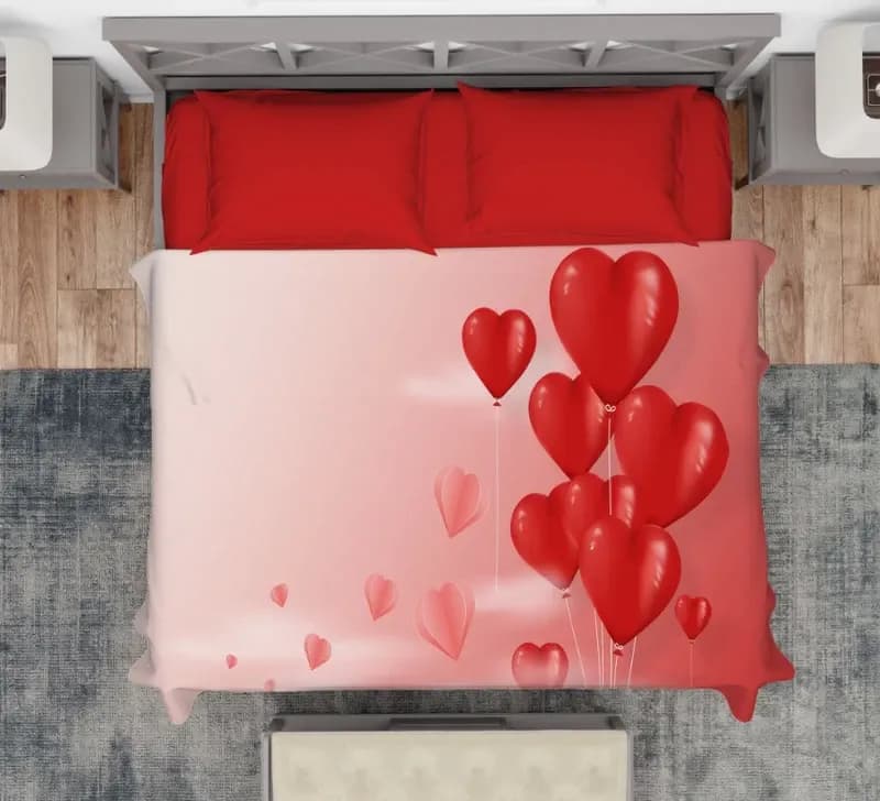 Copriletto love in puro cotone stampa digitale matrimoniale - karì – divano