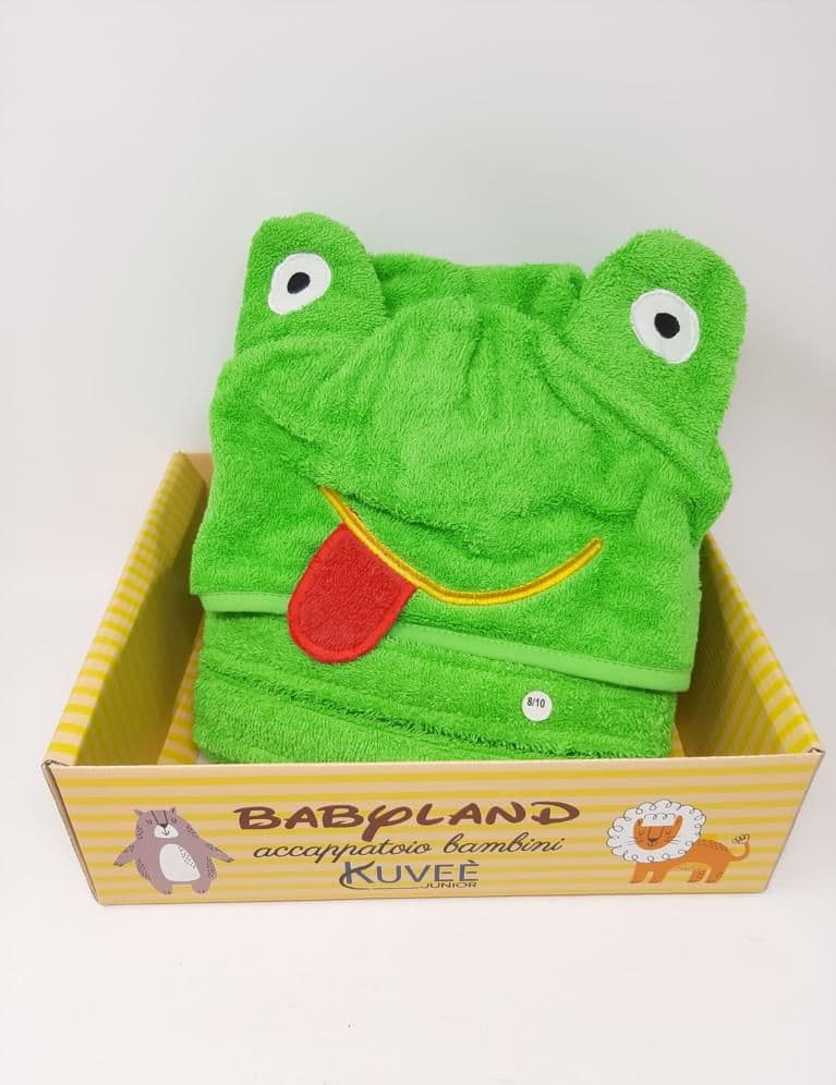Accappatoio Bambini Babyland Kuveè – 8/10 Anni, Ranocchio – verde