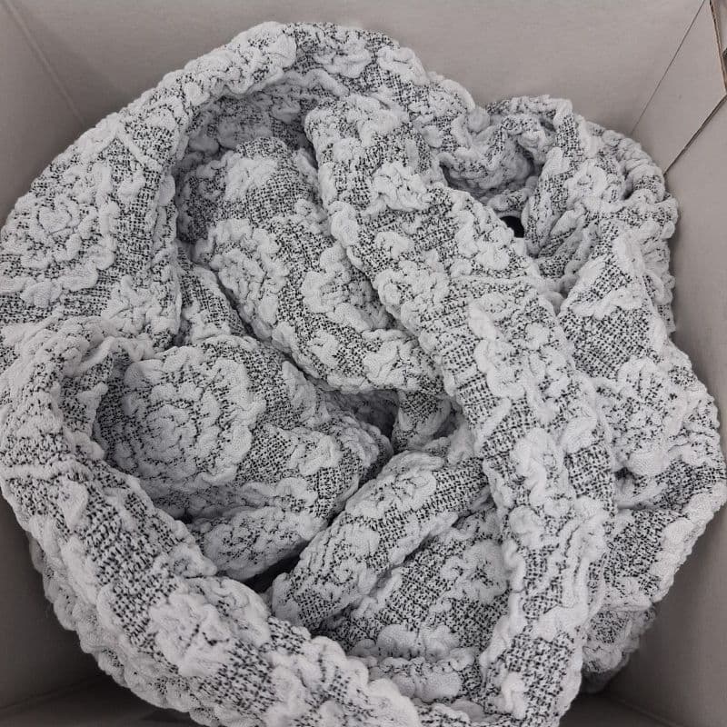 Copridivano rose elasticizzato - Hessense – bianco-grigio, 4 Posti – tessuto