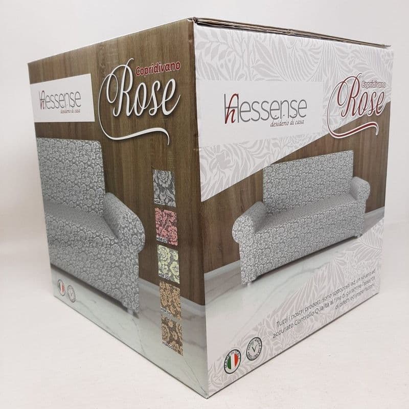 Copridivano rose elasticizzato - Hessense – cammello, 4 Posti – letto