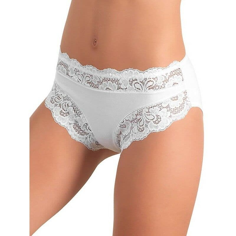Slip Jadea Mod. 742 In Pizzo In Cotone Elasticizzato Bianco/Nero/Nudo - 7