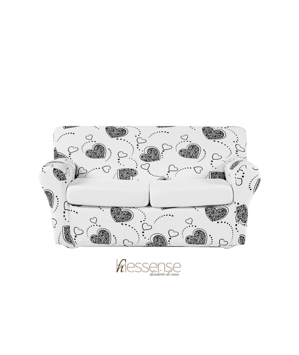 Copridivano Elasticizzato Brio Hessense Cuori - 26