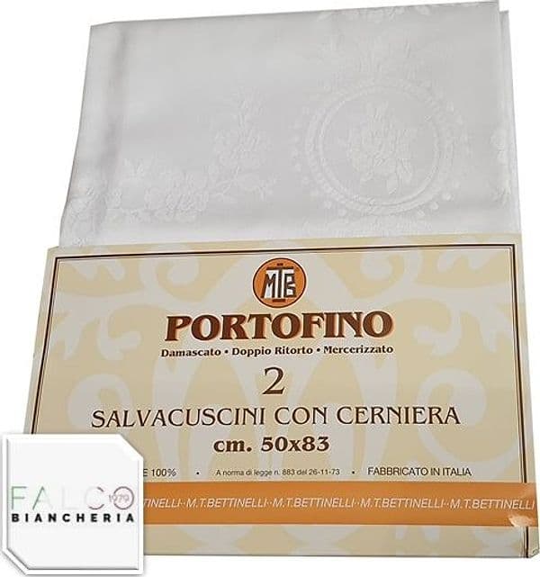 Coppia Federe Salvacuscini Damascato con Cerniera PORTOFINO - 3